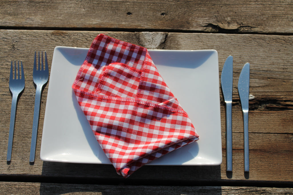 Red Checkered Napkins - Sew & Such & More