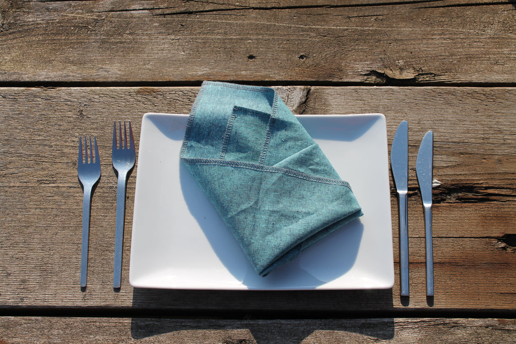 Grey and Blue Napkins - Sew & Such & More