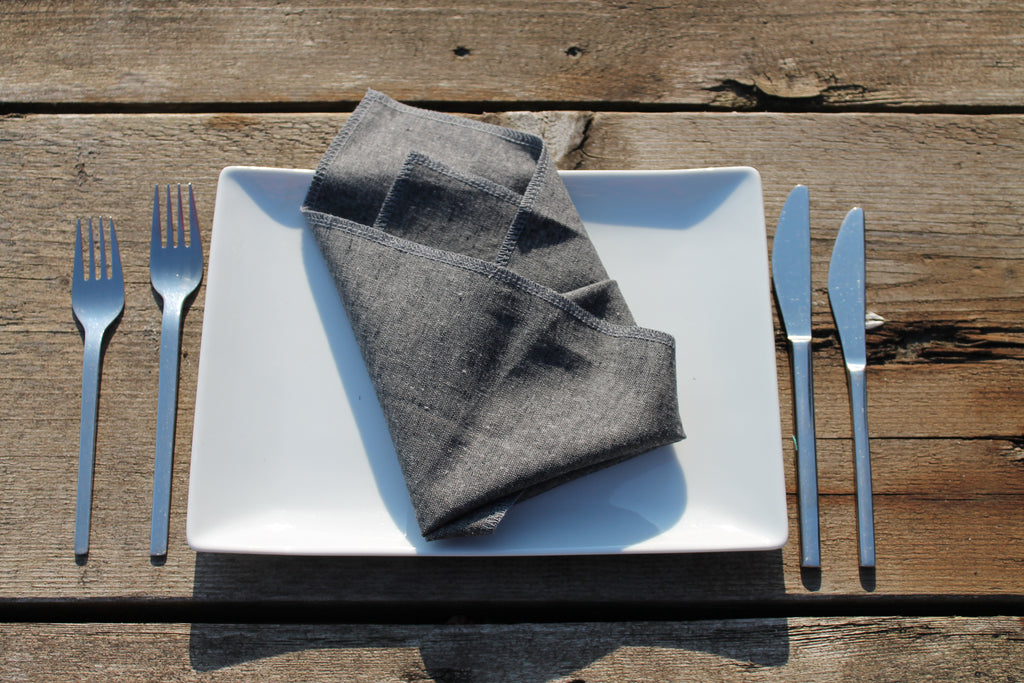 Grey and Dark Grey Napkins - Sew & Such & More